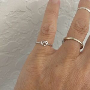 Sterling Silver Minimalist Love Knot Ring, Pretzel Knots, Silver Rings, Eternity